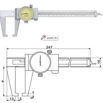Outside Groove Dial Calipers With Flat Points