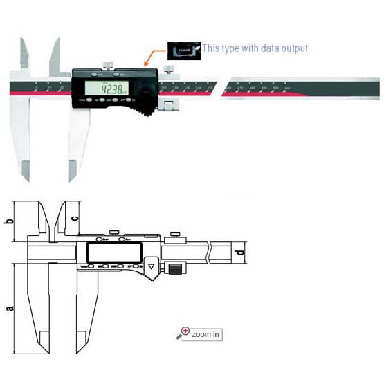 Digital Calipers With Nib Style And Standard Jaws (Max Range: 0-80 inch/2000mm)