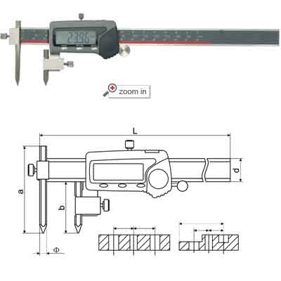Centerline Digital Calipers With Conical Point