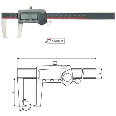 Outside Groove Digital Calipers With Flat Points